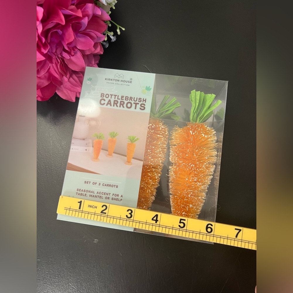 Kirkton‎ House NIB NEW Easter Decor Orange Carrot Bottle Brush “Tree” Pack Of 3